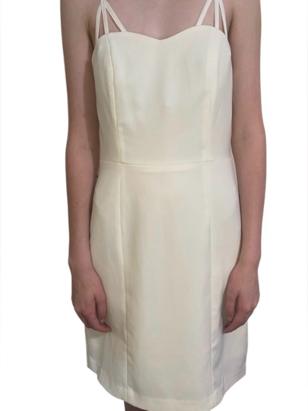 C. Luce White Double-Strap Sweetheart Mini Dress size small